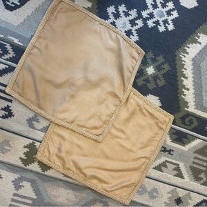 Pottery Barn Linen Jute Braid Trim Pillow Cover Natural 20 X 20 Pair